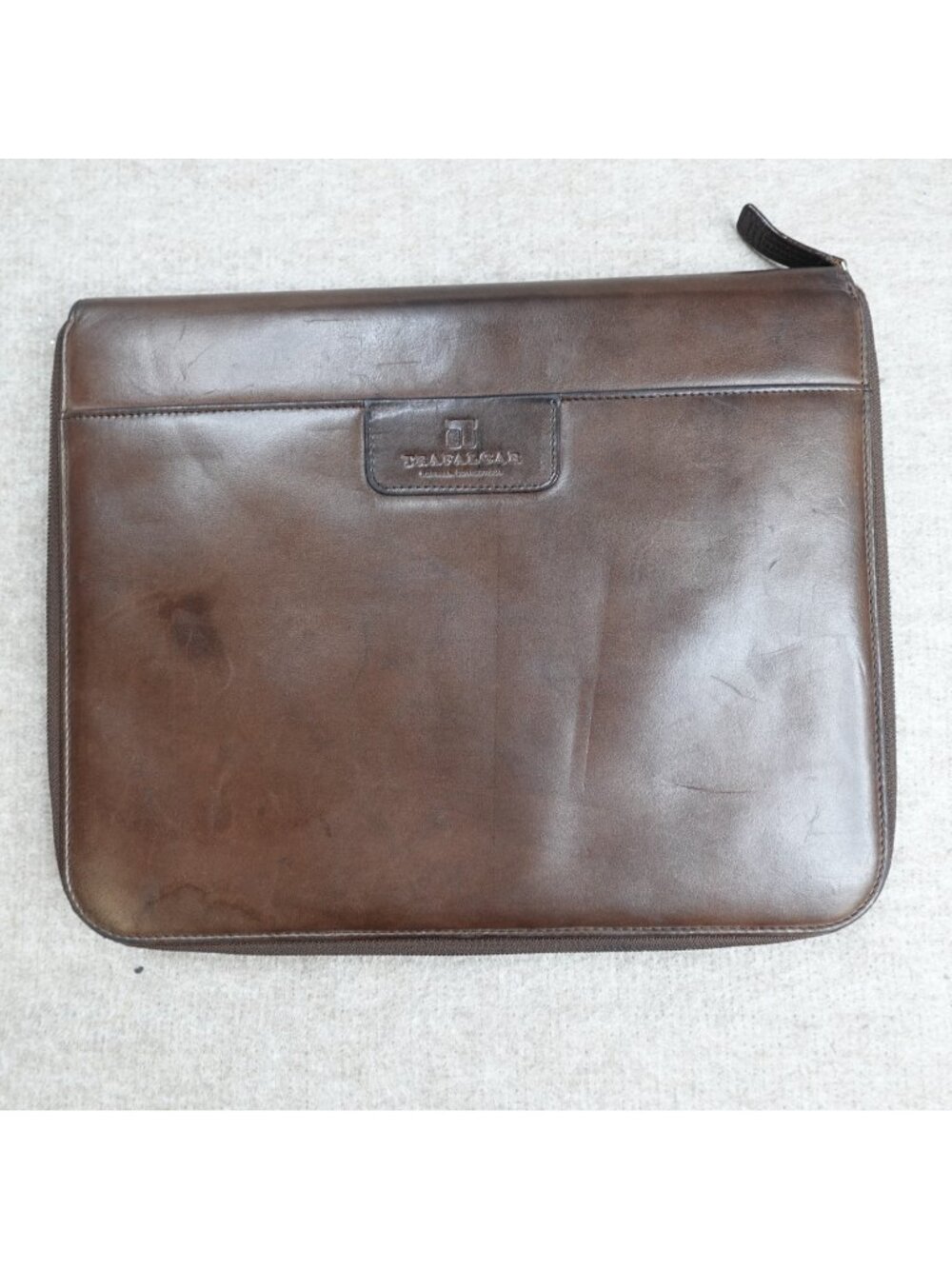 Trafalgar Brown Portfolio Zip Around Planner Folio Leather